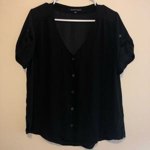 Black Chiffon button down blouse